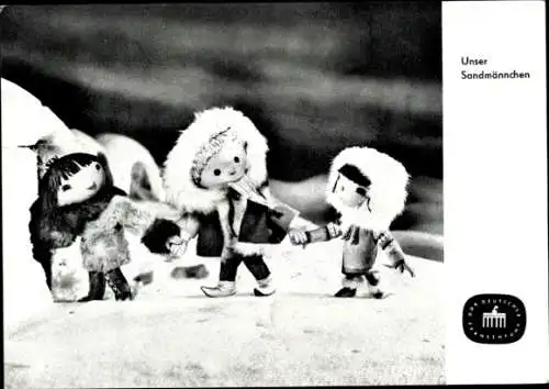 Ak Unser Sandmännchen, Sandmann, Eskimos, Iglus, DDR Kinderfernsehen, S 50 65