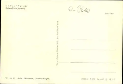 Ak Glauchau in Sachsen, Robert Koch-Siedlung