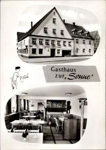 Ak Oettingen in Bayern, Gasthaus, Metzgerei zur Sonne, Inneres