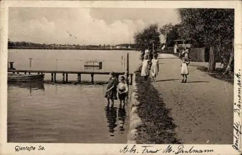 Ak Dänemark, Kinder im Wasser, Brücke