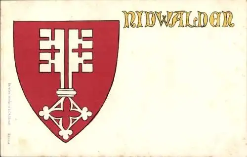 Wappen Ak Halbkanton Nidwalden Schweiz, Kanton-Wappen, Schlüssel