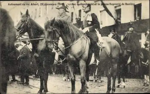 Ak Brüssel Brüssel, Thronbesteigung von König Albert, Herzog von Connaught. Prinz Ruprecht v. Bayern