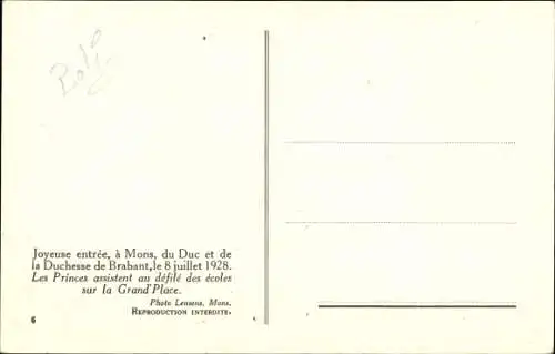 Ak Mons Wallonien Hennegau, König Leopold III. von Belgien, Astrid von Schweden