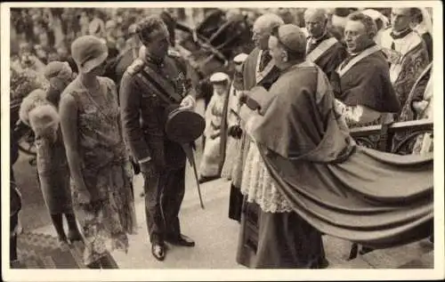 Ak Mons Wallonien Hennegau, Duc et Duchesse de Brabant 1928, Leopold III, Astrid von Schweden