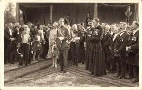 Ak Mons Wallonien Hennegau, Leopold III, Astrid von Schweden, 1928