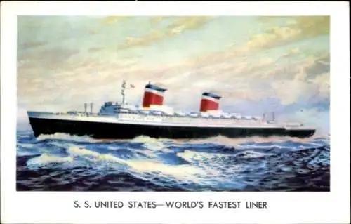 Künstler Ak Dampfschiff SS United States, USL