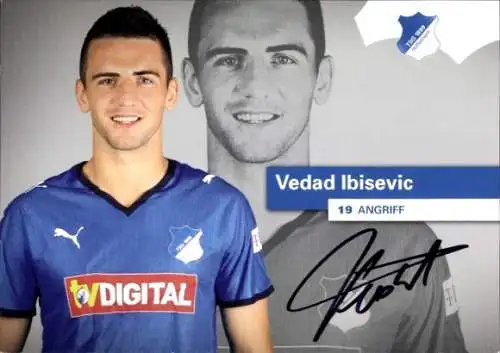 Autogrammkarte Fußballspieler Vedad Ibisevic, TSG 1899 Hoffenheim, Autogramm