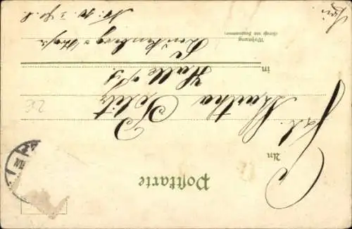 Litho Mein Sehnen, Taube unter einem Pilz, Vergissmeinnicht