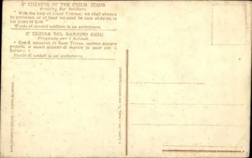 Ak Sainte Therese de l'Enfant-Jesus priant poul les soldats
