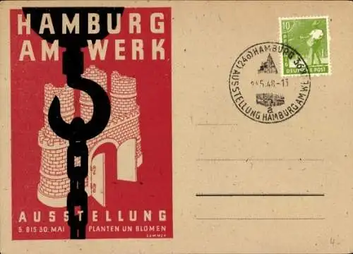 Künstler Ak Hamburg, Ausstellung Hamburg am Werk 1948