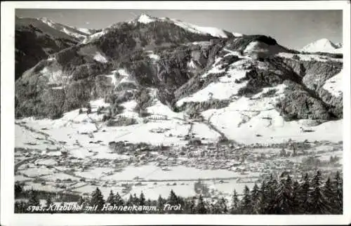 Ak Kitzbühel in Tirol, Panorama, Hahnenkamm, Winter