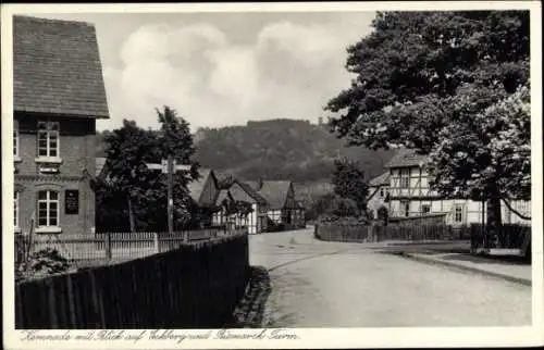 Ak Bodenwerder an der Weser, Kemnade, Bismarckturm, Eckberg, Fachwerkhäuser