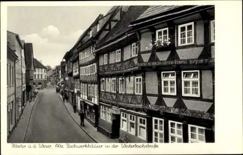 Ak Höxter an der Weser, Alte Fachwerkhäuser, Westerbachstraße