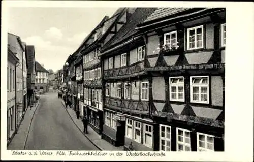 Ak Höxter an der Weser, Alte Fachwerkhäuser, Westerbachstraße