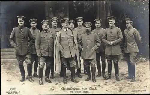 Ak Generalobert Alexander von Kluck mit seinem Stab, Uniformen, Liersch 7207