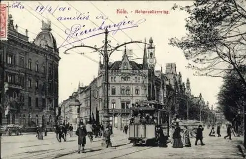 Ak Köln am Rhein, Hohenzollernring, Straßenbahn