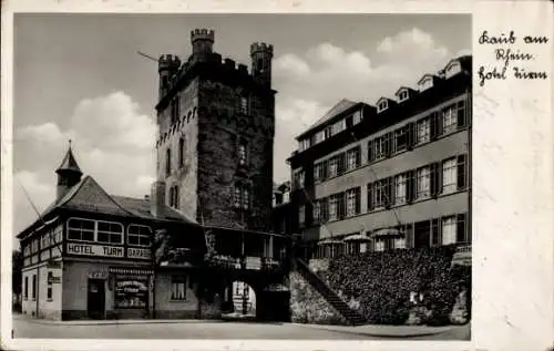 Ak Caub Kaub am Rhein, Hotel Turm