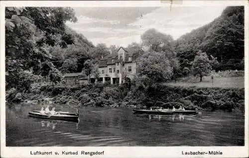 Ak Rengsdorf im Westerwald, Laubacher-Mühle, Paddelboote