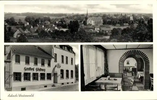 Ak Asbach im Westerwald, Gasthof Gödtner, Panorama