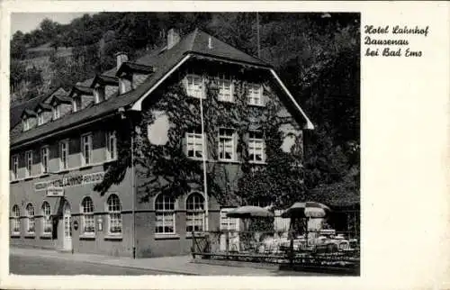 Ak Dausenau an der Lahn, Hotel Lahnhof, Terrasse