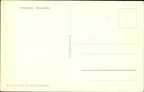 Ak München Bayern, Karlsplatz, Straßenbahn