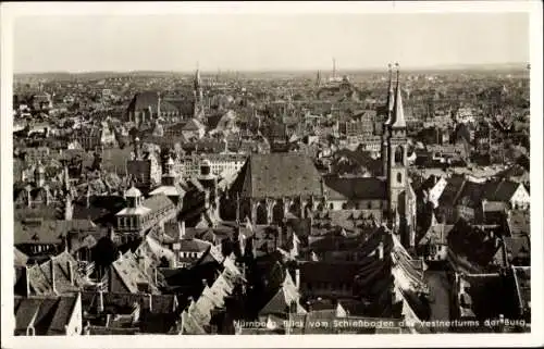 Ak Nürnberg in Mittelfranken, Blick vom Schießboden der Vestnerturms der Burg