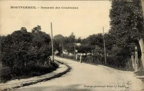 Ak Montfermeil Seine Saint Denis, Descente des Coudreaux