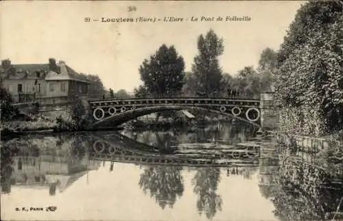 Ak Louviers Eure, Eure, Pont de Folleville