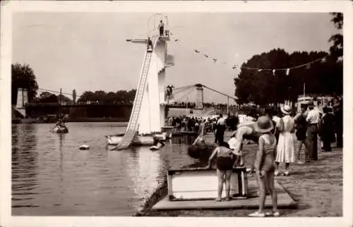 Ak Boran sur Oise, Plage de Lys-Chantilly, Wasserrutschbahn