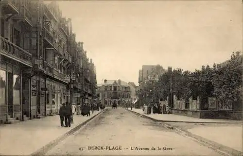 Ak Berck Plage Pas de Calais, L'Avenue de la Gare