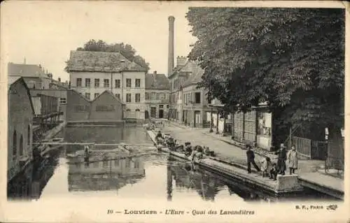 Ak Louviers Eure, L'Eure, Quai des Lavandieres