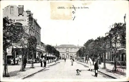 Ak Creil Oise, Avenue de la Gare