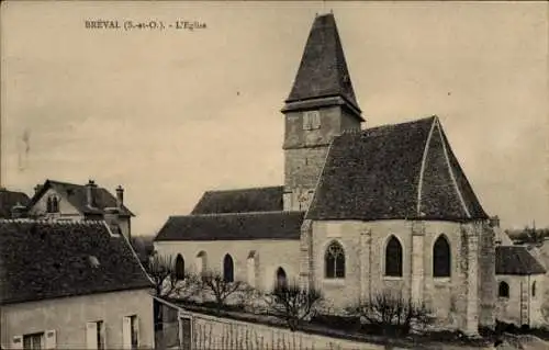 Ak Bréval Yvelines, Kirche