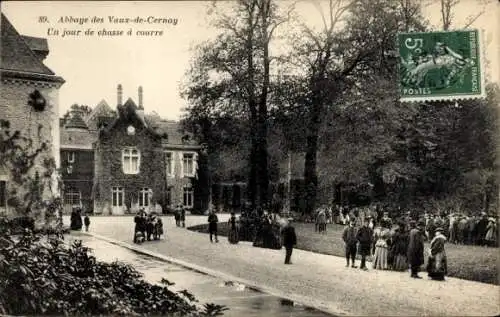 Ak Vaux de Cernay Yvelines, L´Abbaye, Ein Tag der Jagd