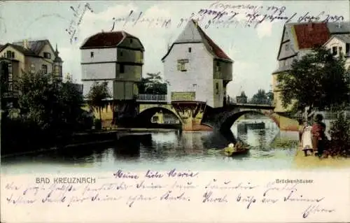 Ak Bad Kreuznach in Rheinland Pfalz, Brückenhäuser