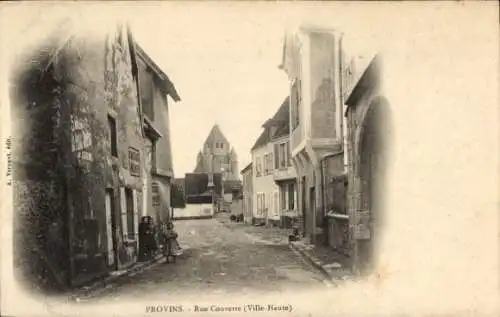 Ak Provins Seine et Marne, Rue Couverte