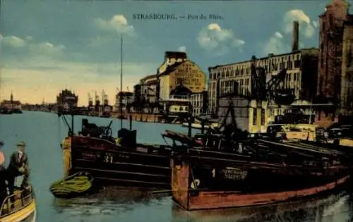 Ak Strasbourg Straßburg Elsass Bas Rhin, Port du Rhin