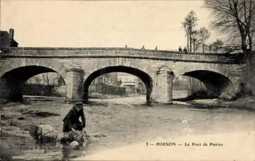 Ak Hirson Aisne, Pont de Pierres