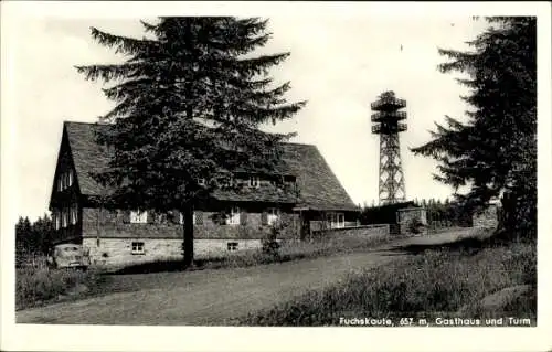 Ak Willingen Westerwald, Fuchskaute Gasthaus, Außenansicht, Aussichtsturm