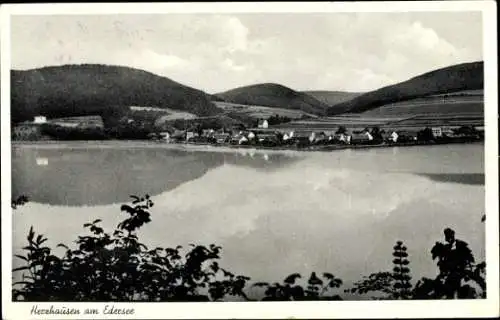 Ak Herzhausen Vöhl in Hessen, Edersee, Panorama