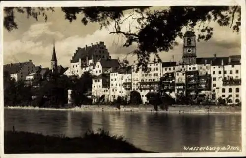 Ak Wasserburg am Inn Oberbayern, Teilansicht