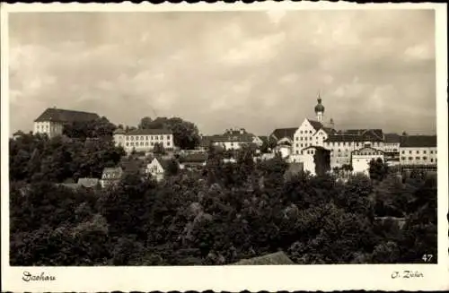 Ak Dachau in Oberbayern, Teilansicht, Kirchturm