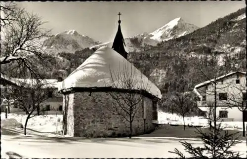 Ak Ettenhausen Schleching in Oberbayern, Teilansicht, Kirche, Geigelstein, Breitenstein