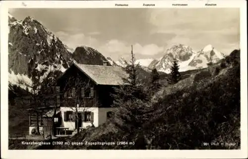 Ak Mittenwald in Oberbayern, Kranzberghaus, Zugspitzgruppe