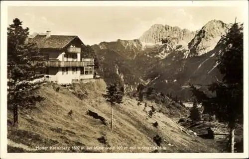 Ak Mittenwald in Oberbayern, Hoher Kranzberg, Kranzberghaus, Wörner