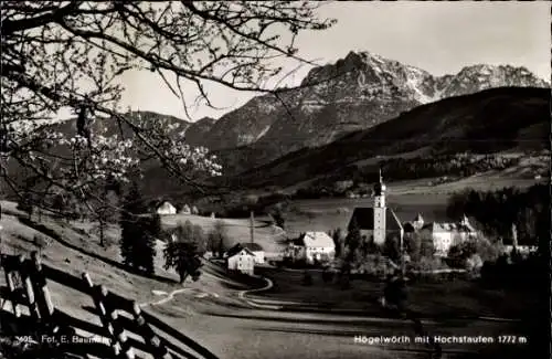 Ak Höglwörth Anger im Rupertiwinkel Oberbayern, Panorama, Kirche, Hochstaufen