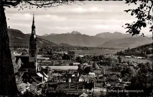 Ak Bad Tölz in Oberbayern, Panorama, Kirche, Juifen, Demmeljoch