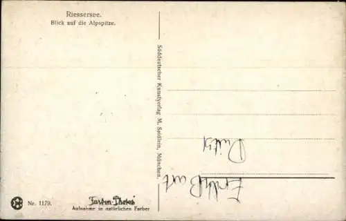 Ak Garmisch Partenkirchen in Oberbayern, Rießersee, Alpspitze