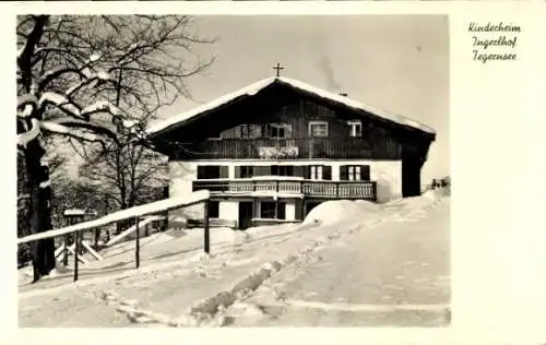 Ak Tegernsee in Oberbayern, Kinderheim Ingerlhof, Winter