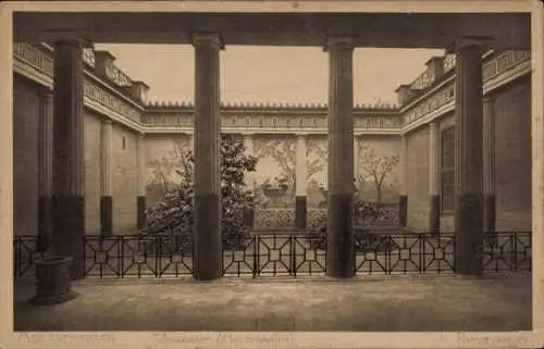 Ak Aschaffenburg in Unterfranken, Pompejanum, Viridarium, Hausgarten